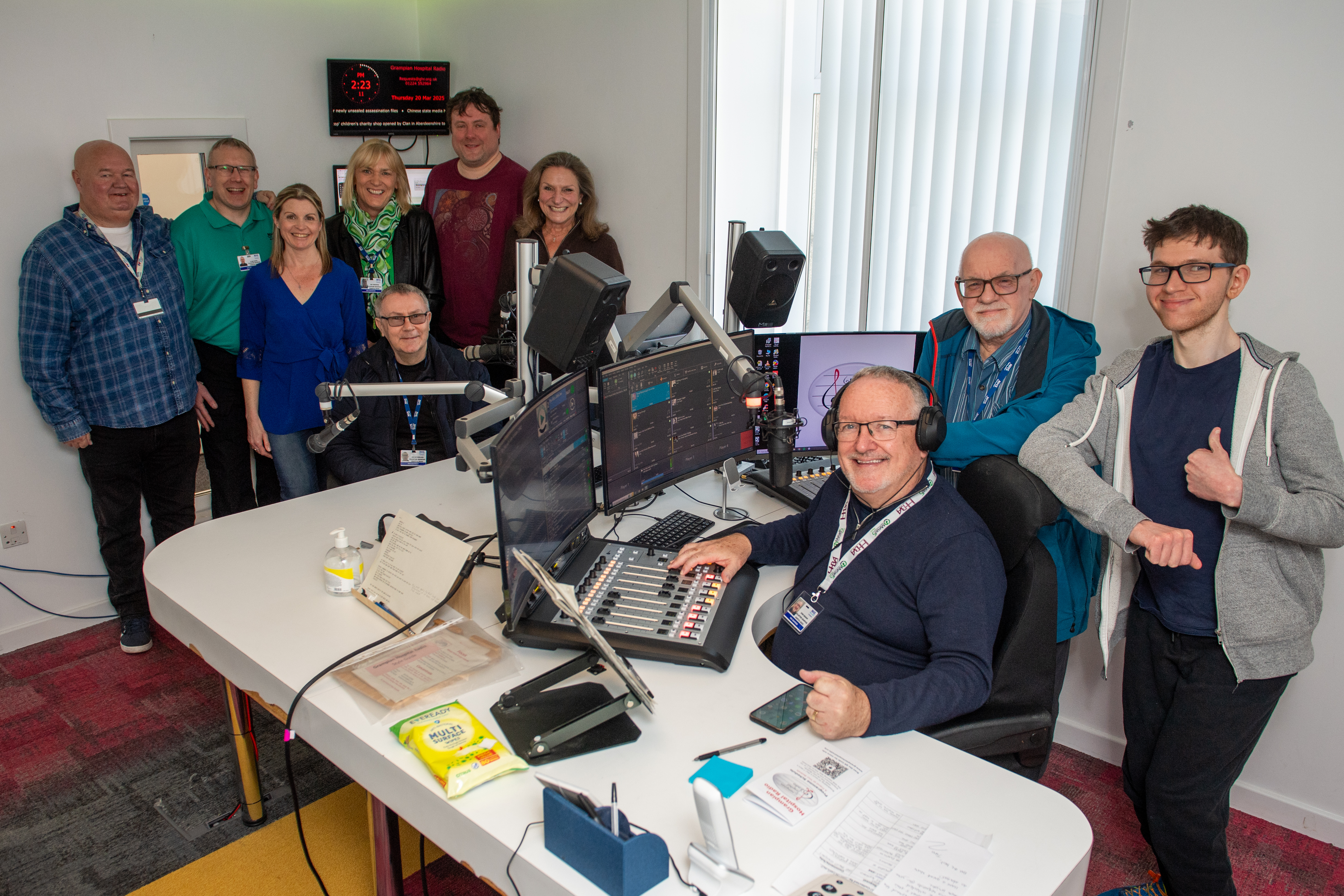 Some of the volunteers at Grampian Hospital Radio - photo courtesy of The Press and Journal